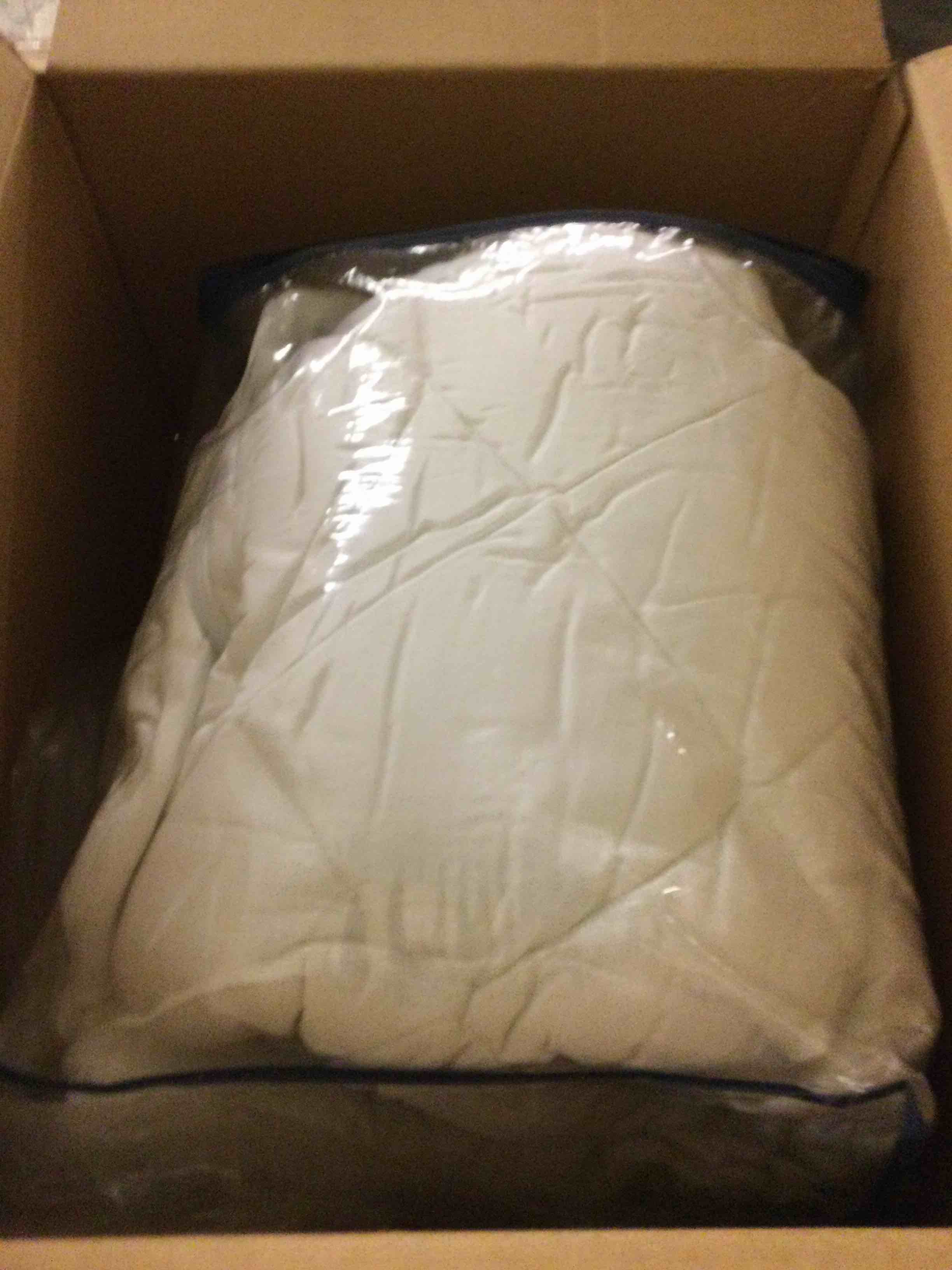 Condition photo showing As Is for serta memory flex soft king mattress topper, 2" pillow top mattress pad, cushioning stain resistant mattress protector with 15" pocket for secure fit, machine washable, white 