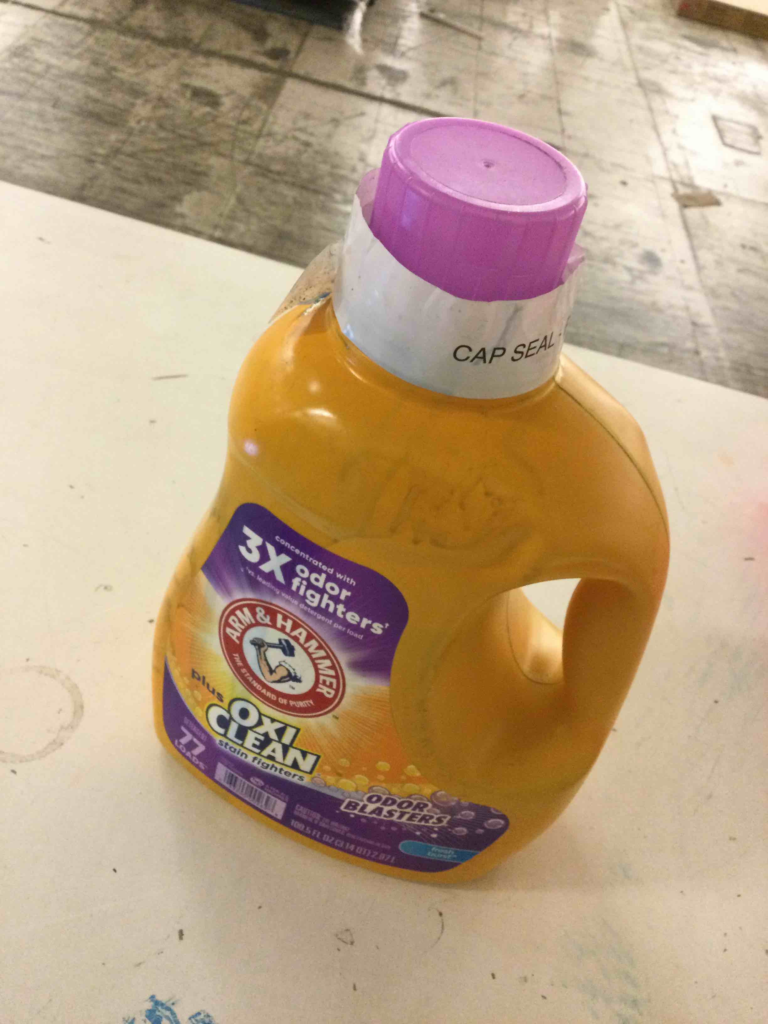 Condition photo showing Good Condition for arm & hammer plus oxiclean odor blasters fresh burst, 77 loads liquid laundry detergent, 100.5 fl oz fresh burst 100.5 fl oz (pack of 1)