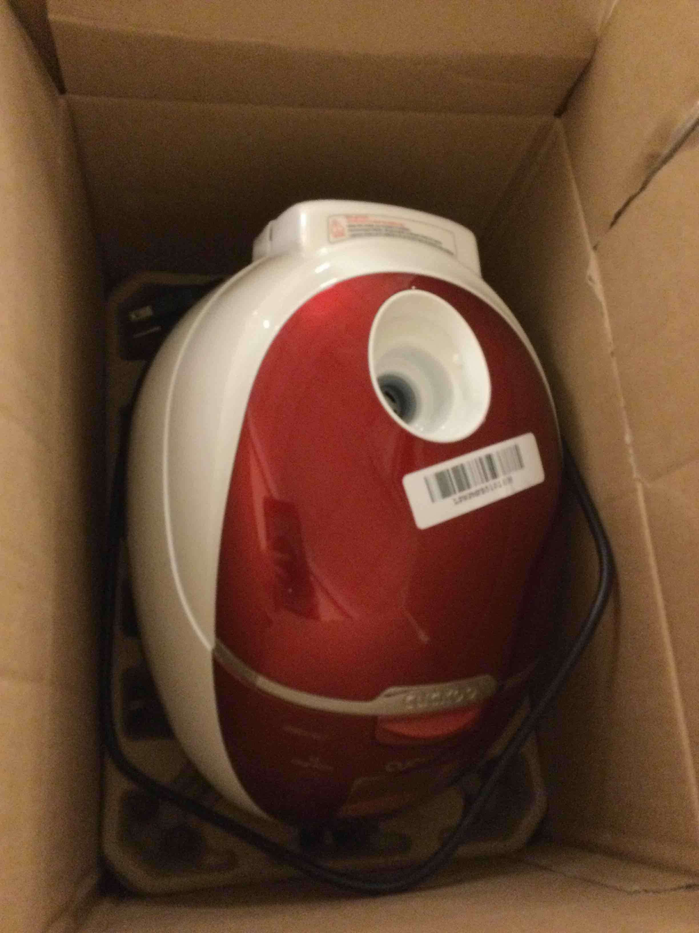 Condition photo showing As Is for cuckoo micom rice cooker 6 cup uncooked / 12 cup cooked, fuzzy logic rice maker with delay timer & keep warm setting, versatile food steamer for cooking, non-stick inner pot, red (cr-0655f)