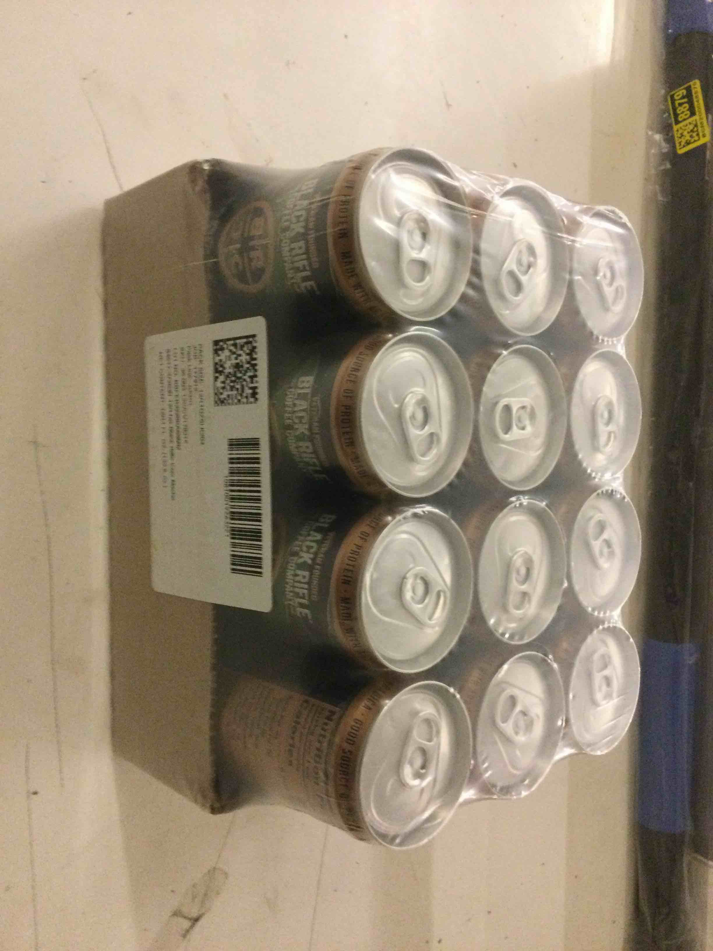 Condition photo showing New/Like New for black rifle coffee company iced espresso mocha ready to drink for instant energy 11oz can