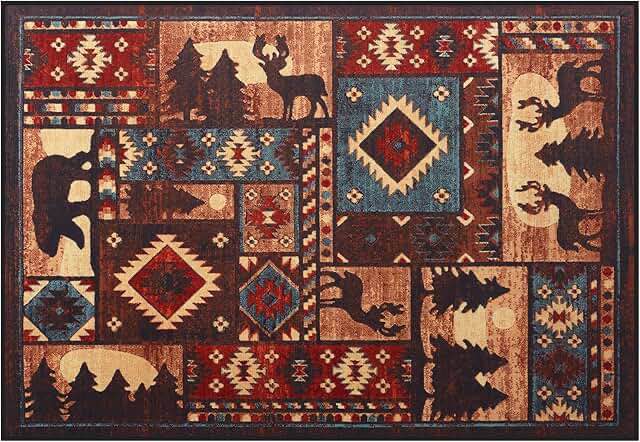 Fireplace Hearth Rug, 24 x 36in Soft Non Slip Protector Mat, Ultra-Thin Vintage Entryway Rugs for Fr