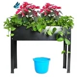 Standard size elevated garden bed, metal elevated outdoor flowerpot box, suitable for home backyard and terrace, large flowerpot, suitable for growing vegetables and flowers?