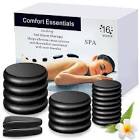 Hot Stones Massage Set 18 Pieces Hot Stones Hot Stones for Massage Bianstone Massage Stones Rocks for Home Spa Warming Relaxing Pain Relief (Non-Electric)