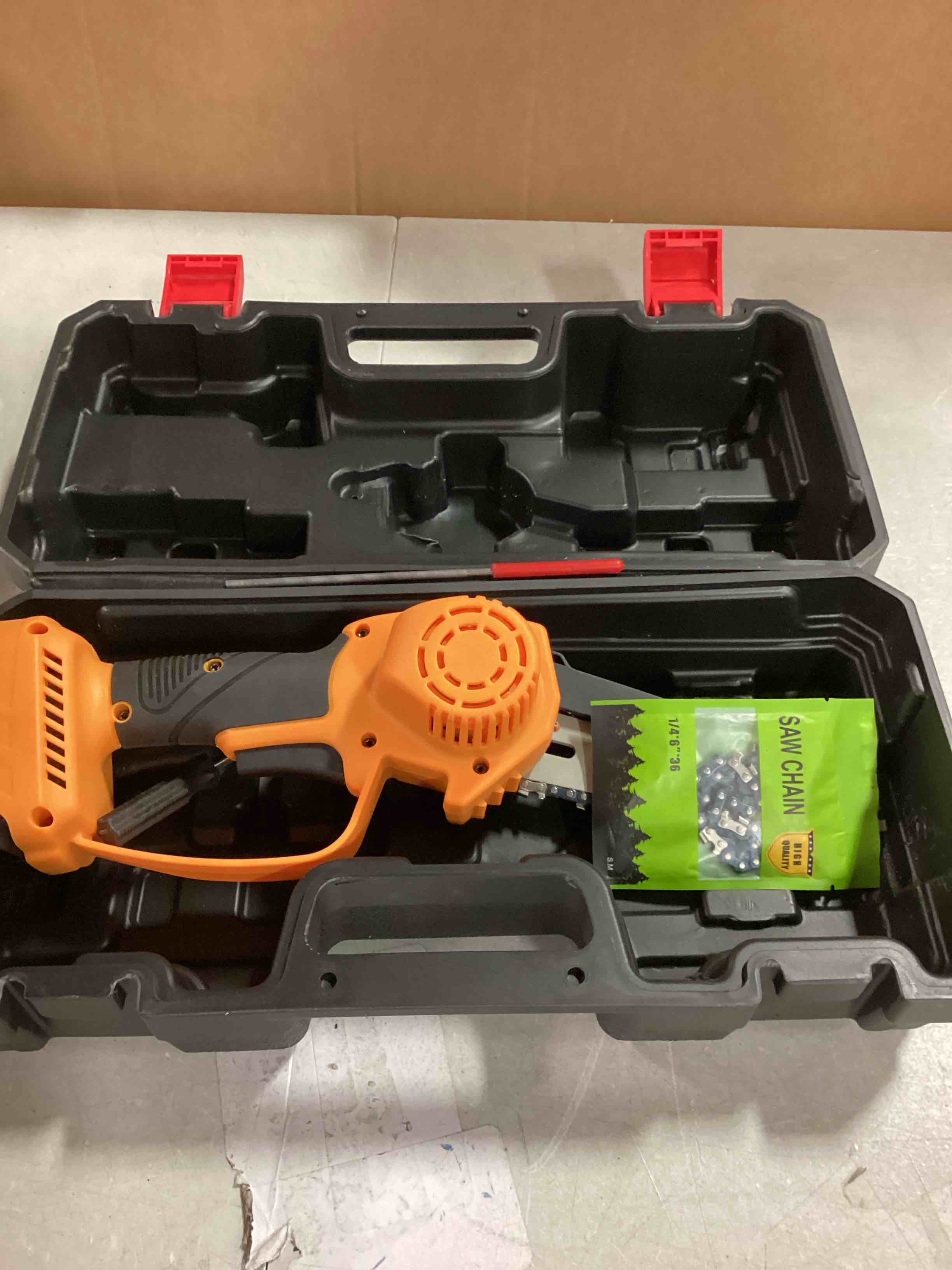 Cordless Mini Chainsaw for Dewalt 20v Battery, 6" Small Chain Saw with Brushless Motor and Security Lock, Electric Hand Chainsaw with 2 Replacement Chains for Wood Cutting, Tree Branches (No Battery)