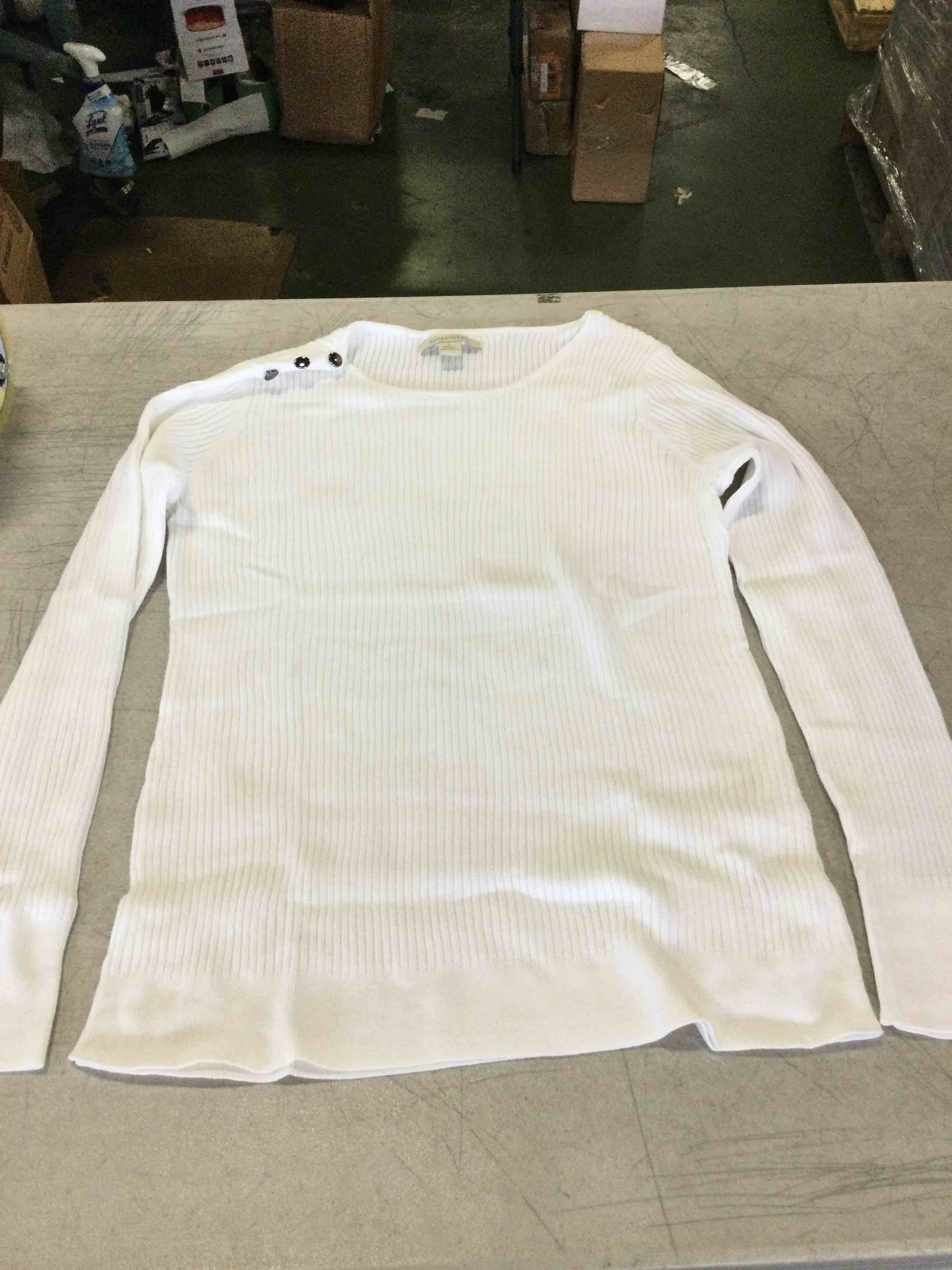 (Cases of 20 )Appleseeds Women’s White Long-Sleeve Crew Neck sweater, Size Large 