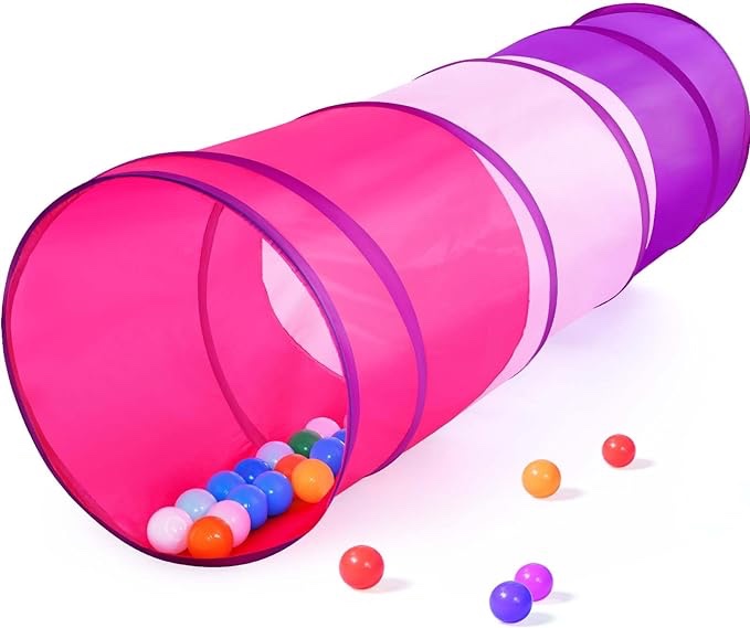 Kids Play Tunnel Tent for Toddler, 6-ft Pop Up Crawl Tunnel Toy for Baby Infant Children or Dog Cat, Collapsible Gift for Boy and Girl Play Tunnel Indoor and Outdoor Game (Colorful Crawling Tunnel)