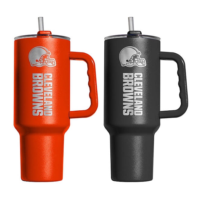 Logo Brands Officially Licensed NFL 40 oz. Tumbler 1/2-Pack (Cleveland Browns)