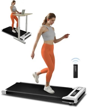 JURITS Walking Pad 2 in 1 for Walking and Jogging, Under Desk Treadmill for Home Office with Remote Control, Portable Walking Pad Treadmill Under Desk, Desk Treadmill in LED Display
