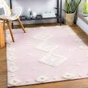 area rug with pin and white