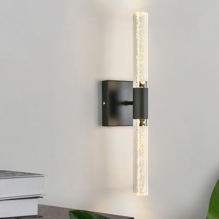 Bellamay Black Crystal LED Warm light Wallchiere