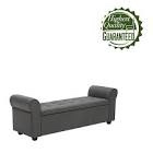 porthos dark grey ottoman