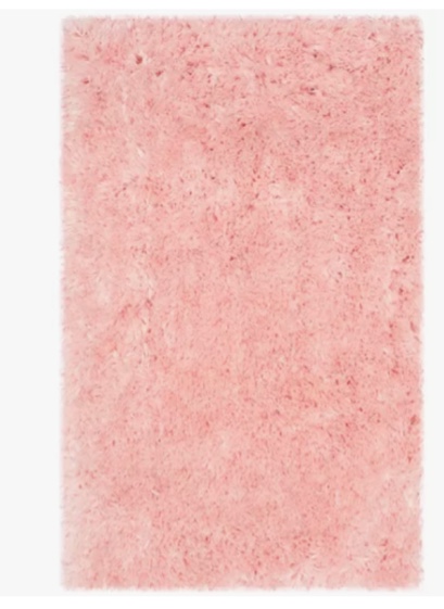 Dominick Soft Pink Faux Sheepskin Fur Shag Fluffy Area Rug