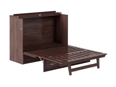 Andriena Solid Wood Fold Out Murphy Bed with Mattress Included