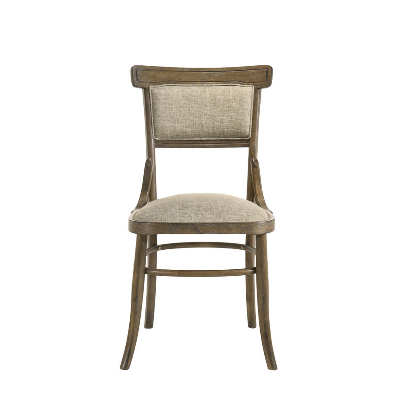 Lilola Home Bistro Set of 2 Vintage Walnut 19" Wide Contemporary Fabric Dining Chair with Cushion 30002-C