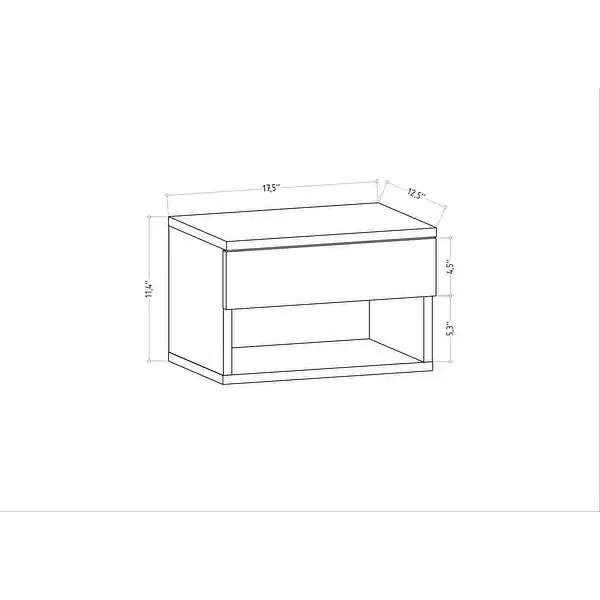 Jamot Floating Nightstand - Anthracite - White