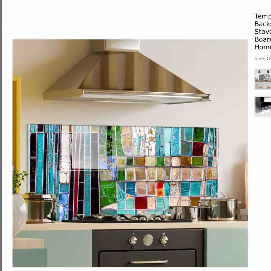 Tempered Glass Kitchen Backsplash, Stove Back Cover, Stove Splashback, Cutting Board, Kitchen Decor Tile, Home Wall Decor (18x12'')