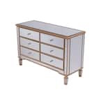 (similar)Timeless Home 6-Drawer Hand Rubbed Antique Gold Cabinet 32 in. H x 48 in. W x 18 in. D