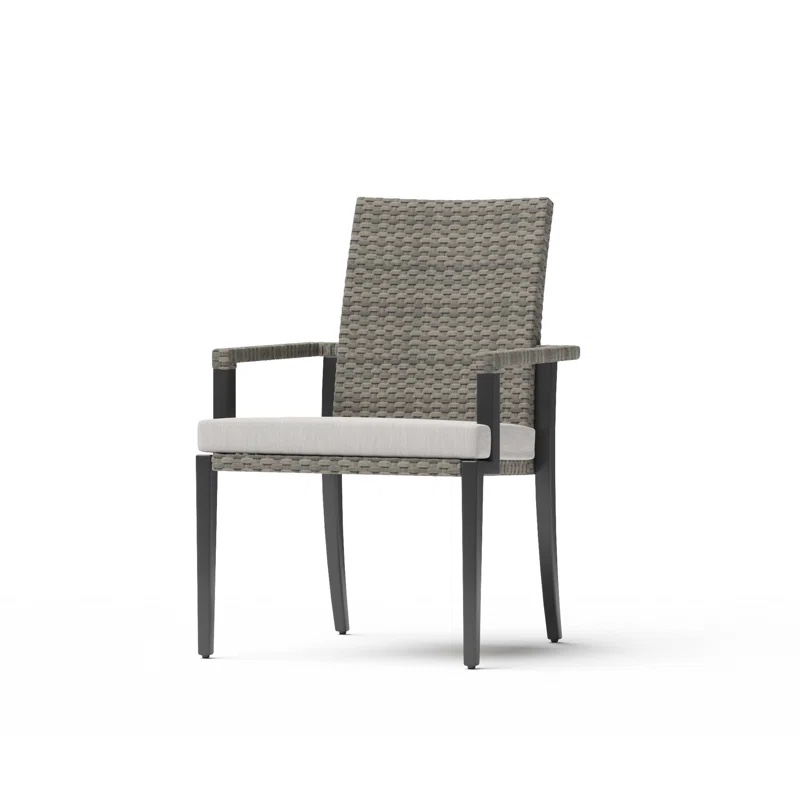 Fionntan Outdoor Stacking Dining Armchair with Sunbrella Cushion (Set of 2)