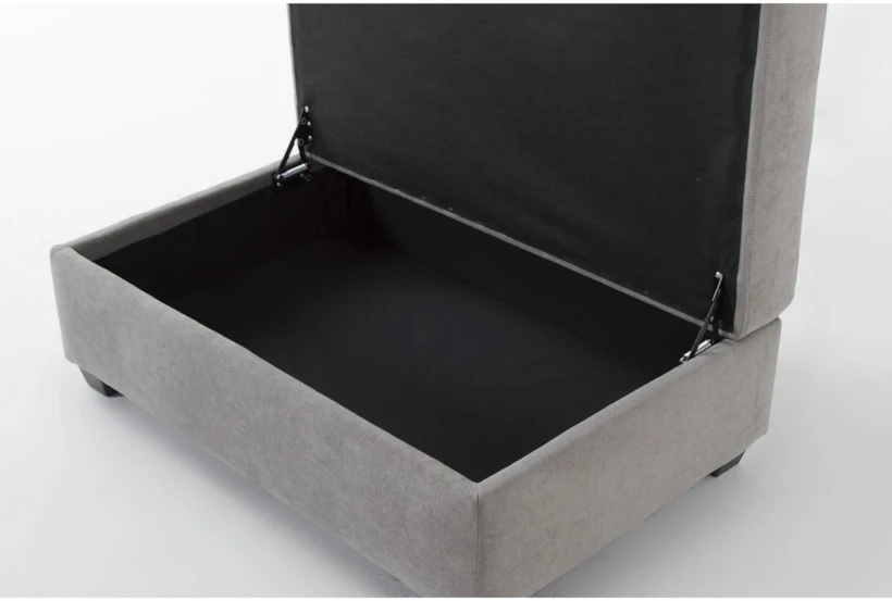 vintage gray storage ottoman