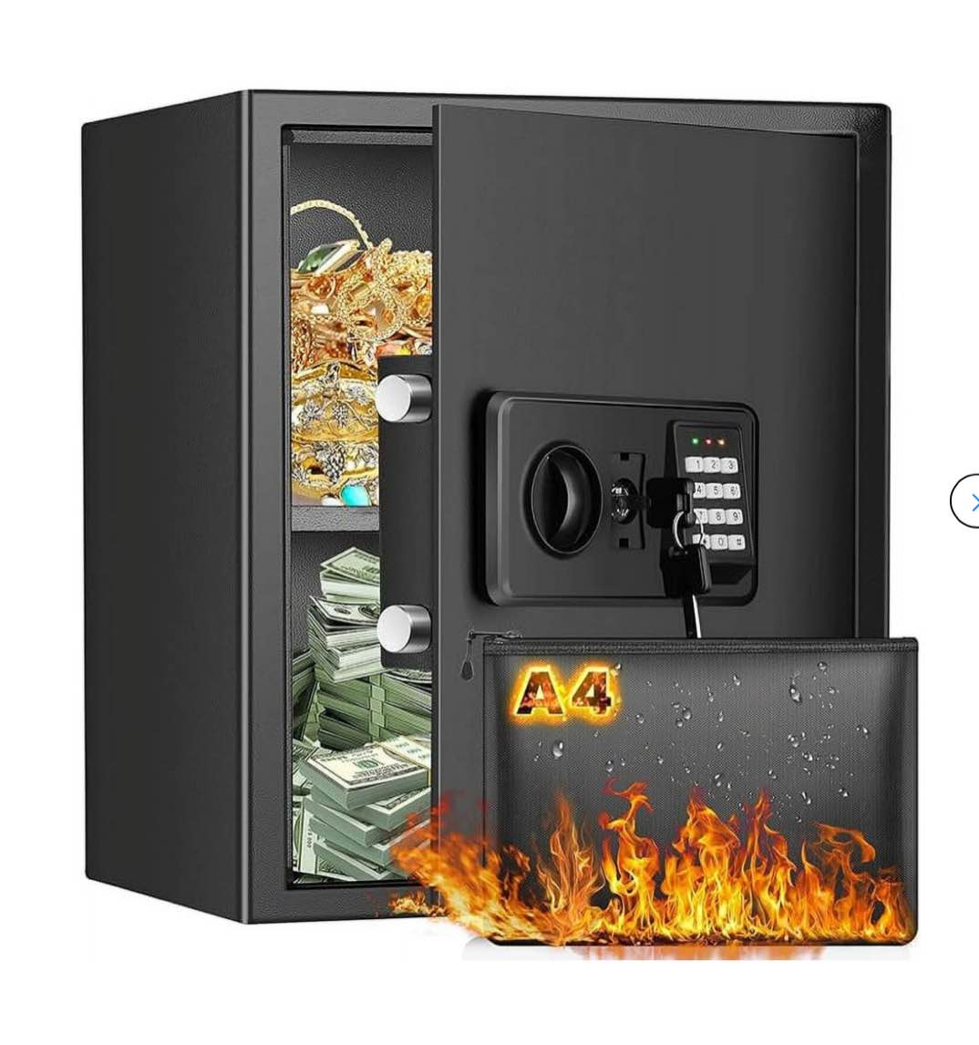 Zogola 2.0 Cubic Home Safe Fireproof Waterproof with Keypad 2 Keys 42SA - Black