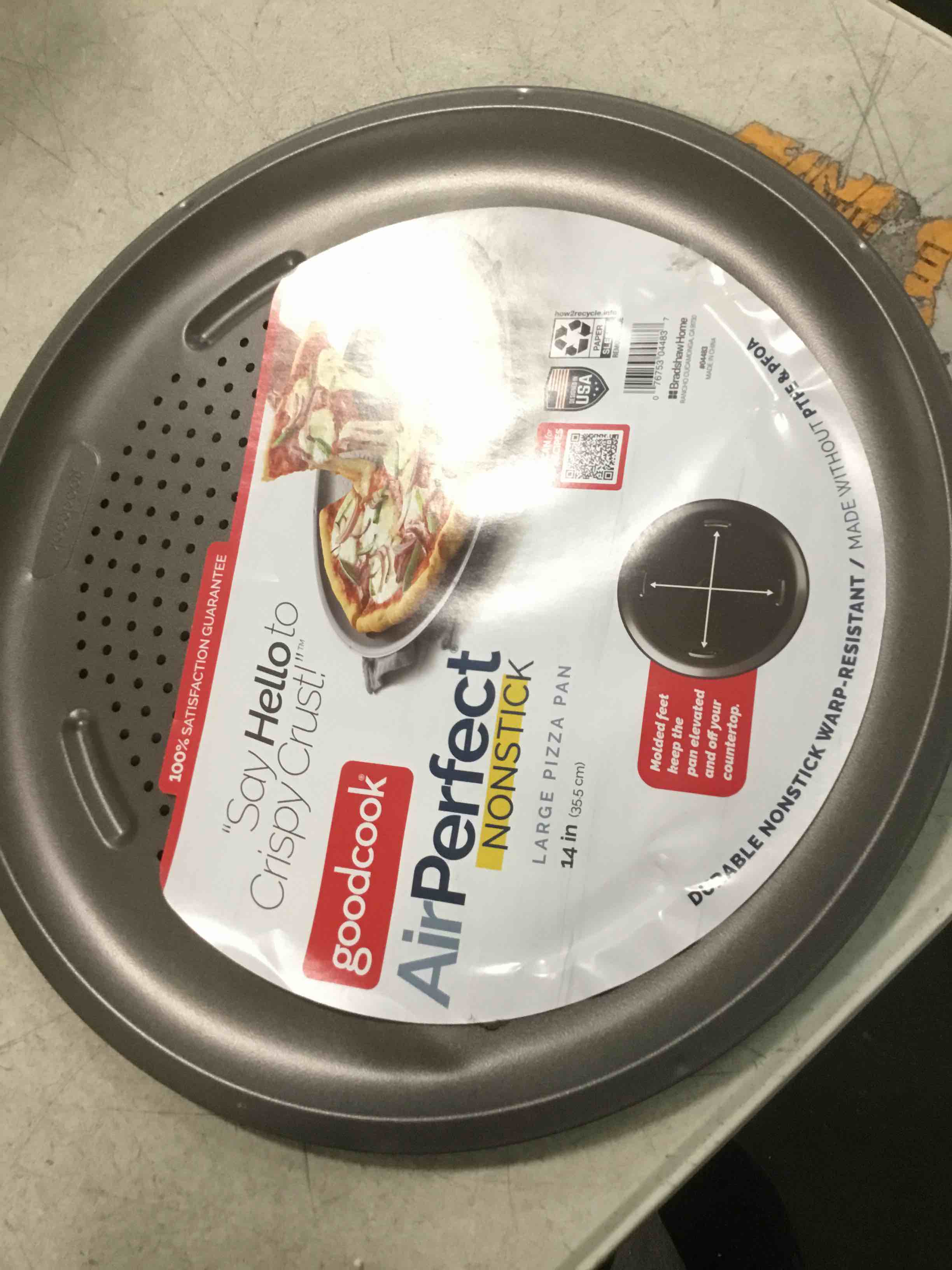 GoodCook AirPerfect 14'' Nonstick Carbon Steel Large Pizza Pan, Gray (4483)