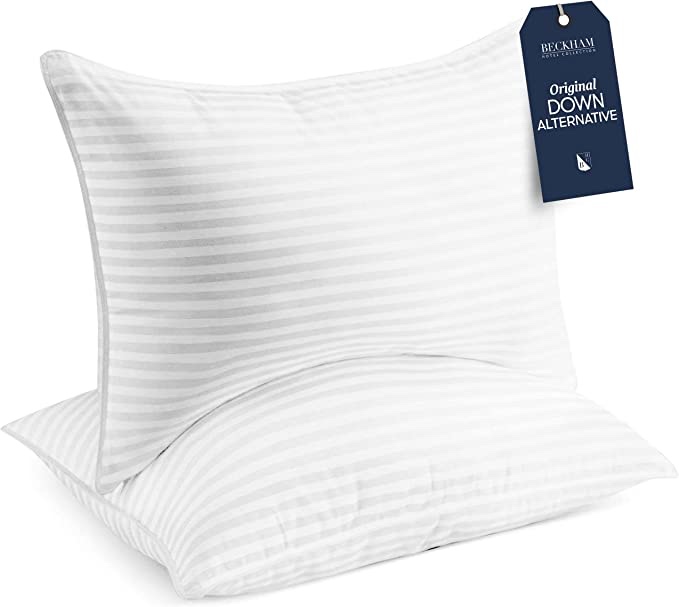 Beckham Hotel Collection Bed Pillows King Size Set of 2 - Down Alternative Bedding Gel Cooling Big Pillow for Back, Stomach or Side Sleepers