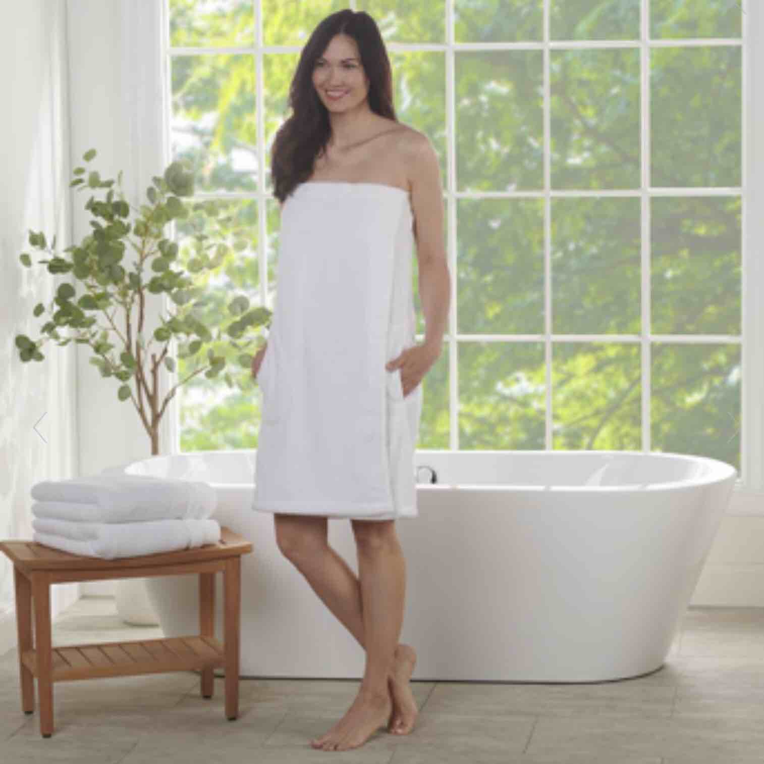 The Hammacher Schlemmer Genuine Turkish Cotton Luxury Shower Wrap (Women's)