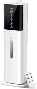 Humidifiers for Bedroom, 2.11Gal 8L Quiet Humidifiers for Large Room with Timer, 360°Nozzle, 3 Speed Ultrasonic Cool Mist Humidifier with Humidistat for Baby Home Adults Plants white