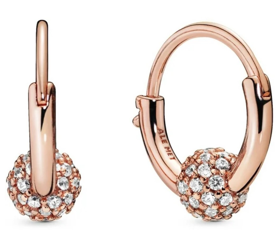 PANDORA Rose Hoop Earrings With Clear Cubic Zirconia - 288294CZ