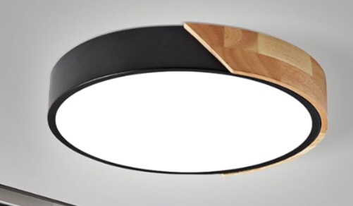 WDENI Ceiling Lights Dimmable Modern Wood Flush Mount Ceiling Light, Light Fitting Ceiling for Living Room Bedroom Kitchen Lounge Hallway, 50CM