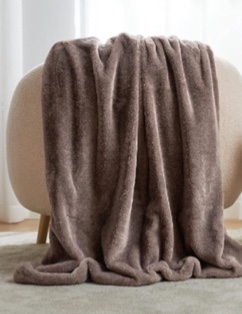 Cozy Bliss Luxury Soft Faux Fur Throw Blanket for Couch, Warm Cozy Fuzzy Fluffy Blanket for Sofa Living Room Bedroom?50 * 60 Inches Heather Brown