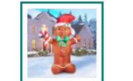 12' Inflatable Lightshow Gingerbread Man