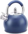 HRHongRui Whistling Tea Kettle for Stove Top Stainless Steel Tea Pot with Ergonomic Silicone Handle Teapot for Stovetop 3.2 Quart / 3 Liter Blue
