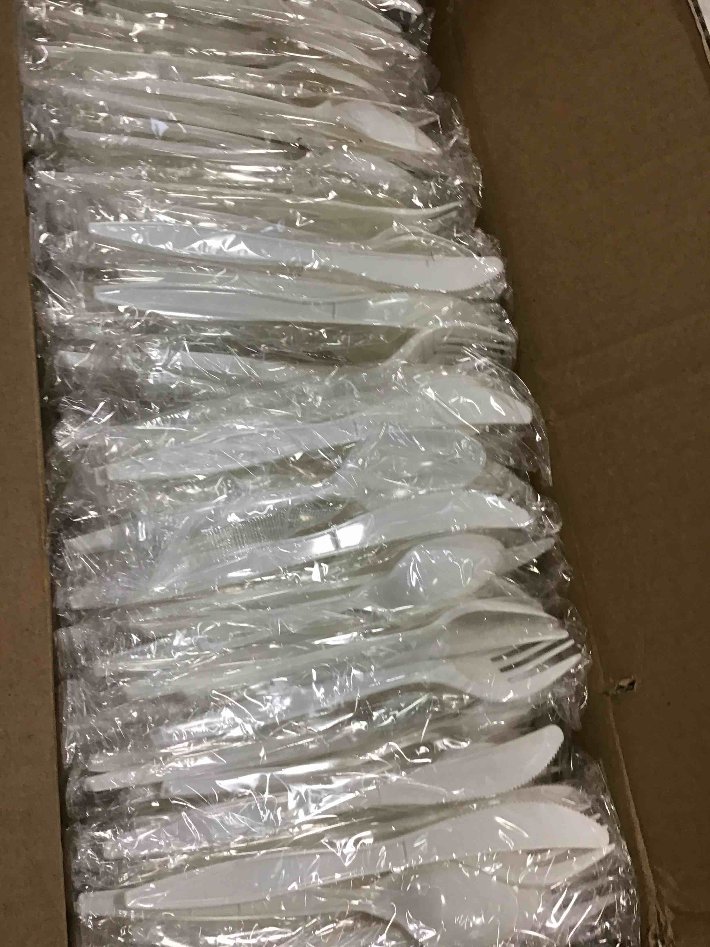 Boardwalk Plastic Fork/Knife/Teaspoon Cutlery Kit White