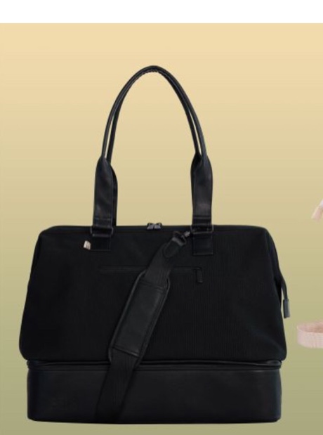 MINKARS Weekender Bag with Shoe Compartment Travel Tote Overnight Bag, Black