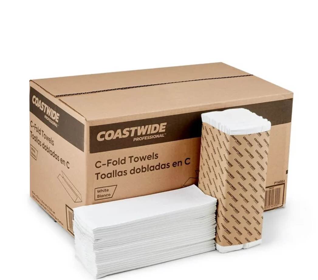 Coastwide Professional C-Fold Paper Towels 1-Ply 200 Sheets/Pack 4800/Carton