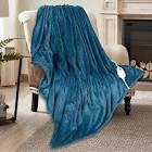 DAILYLIFE Heated Blanket Electric Throw, 72" x 84" Full Size Flannel Heating Blanket with 10 Heat Settings and 12 Hours Timer, Machine Washable, Teal