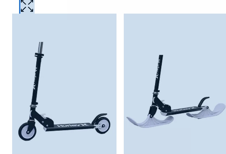   HURLEY 2 in 1 Convertible Snow Scooter with Interchangeable Wheels  positive reviews is 67%. with 