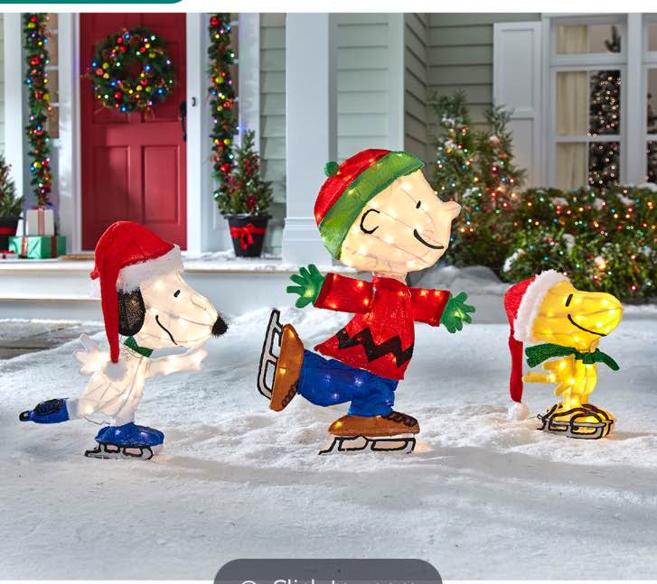 The Illuminated Peanuts Ice Skating Trio