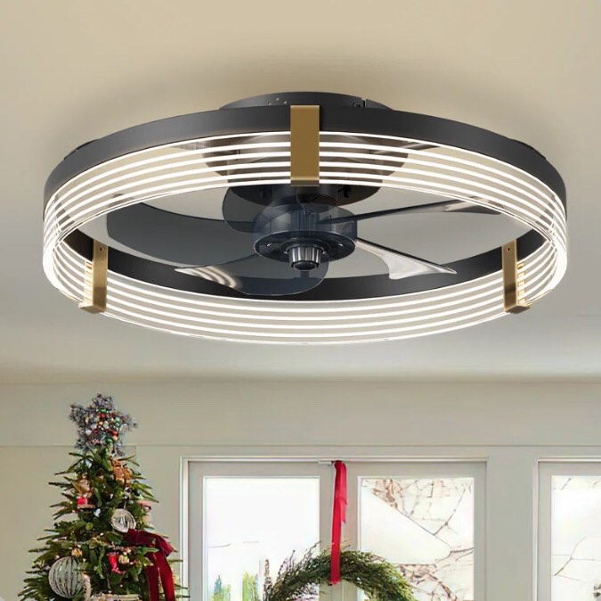 Kordae Indoor Bedroom Flush Mount Ceiling Fan with Light