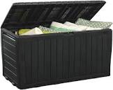 Keter Marvel Plus 71 Gallon Resin Outdoor Box for Patio Furniture Cushion Storage, Grey