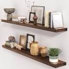 Floating Shelves 48 Inch, Rustic Wood Wall Mounted Shelves Set of 2, Dark Walnut Shelves for Wall Decor & Storage, Shelves for Bedroom Bathroom Living Room - Dark Walnut