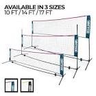 Boulder Portable Badminton Net Set - for Tennis, Soccer Tennis, Pickleball, Kids Volleyball - Easy Setup Nylon Sports Net with Poles (Black/Yellow, 10 FT)