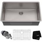 32 Inch Undermount Sink -Bokaiya 32x19 Undermount Kitchen Sink Deep Single Bowl Stainless Steel Kitchen Sink with Colander