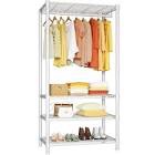 Ulif H1 Heavy Duty Garment Rack, 4 Tiers Adjustable Freestanding Closet Rack, Metal Wire Clothes Storage Rack Suit Small Space, Rod Diameter 0.86", 25.6" W x 14.5" D x 72.8" H, Max Load 480 LBS, Black 4 Tiers, Load 480lbs, white 
