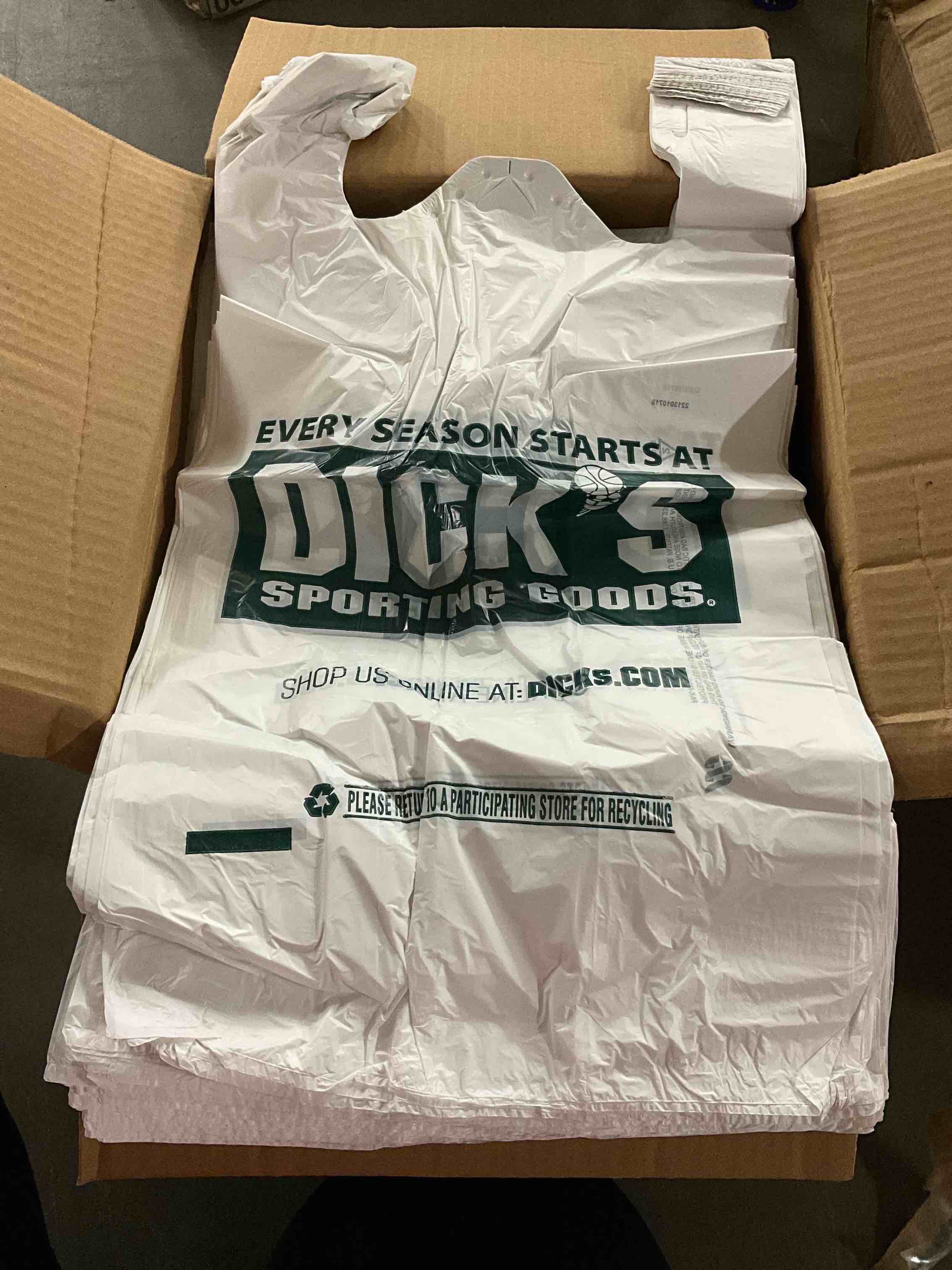 dicks sporting goods medium plast-t-sack 12x8x25 pkd:1000