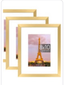 8x10 Picture Frame - Made of Solid Wood and High Definition Real Glass, 8x10 frame Display Pictures 5x7 with Mat or 8x10 Without Mat for Wall or Tabletop Photo Frame Set of 2 (Gold) Gold 8x10 inch (2PK)