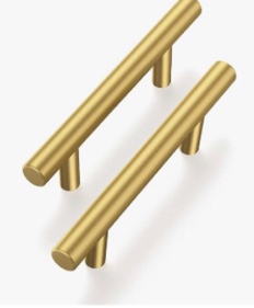 Haliwu 30 Pack/Gold Cabinet Pulls, Brushed Brass Handles Gold Dresser Drawer Pulls Stainless Steel Kitchen Hardware Gold 3 Inch Hole Center 30 3 inch hole center