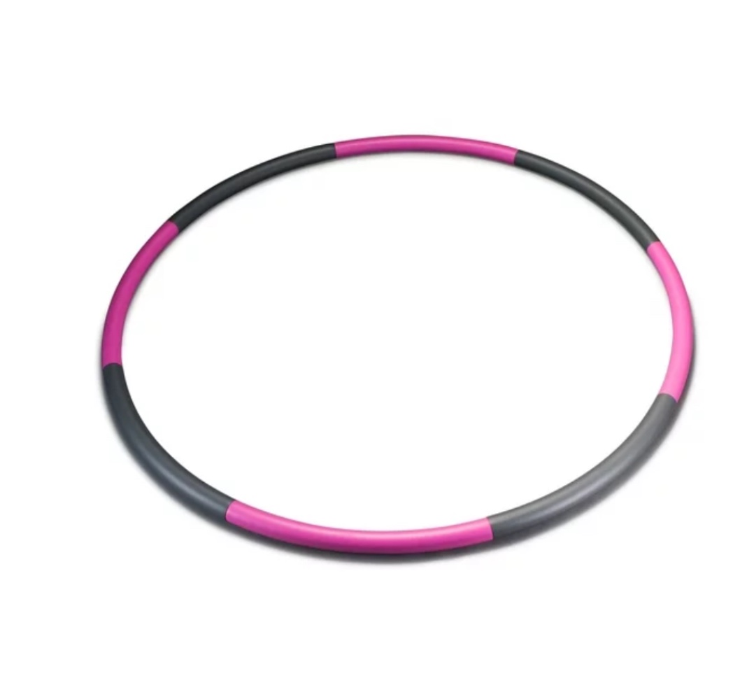 PRCTZ Weighted Hula Hoop, 2.5 lb Exercise Hula Hoops for Adults, 8 Detachable Sections, Pink & Gray