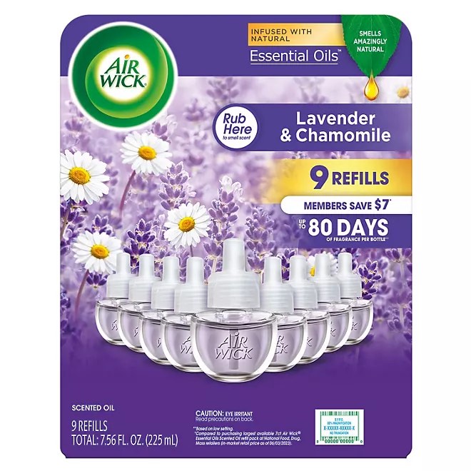Air Wick Scented Oil Air Freshener Refills, 8/9 ct. (Lavender & Chamomile)